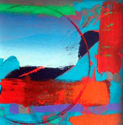 Abstract landschap, 2024 (acryl op board)