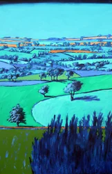 Blauw landschap
