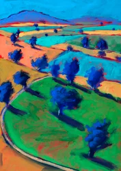 Crickley Hill Lente, 2024 (acryl op board)