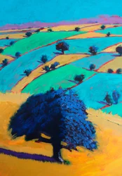 Van Broadway Tower #2 (detail), 2024 (acryl op board)