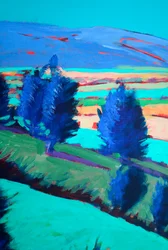 Looking West #3 (detail), 2024 (acryl op board)