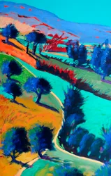 Looking West #4 (detail), 2024 (acryl op board)