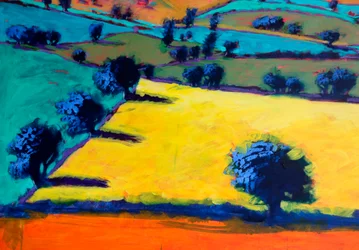 North Hill #2 (detail), 2024 (acryl op board)