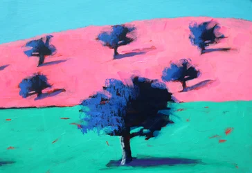Pink Hills #3, 2022 (acryl op board)