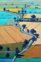 Landelijk laantje #4, 2022 (acryl op board)