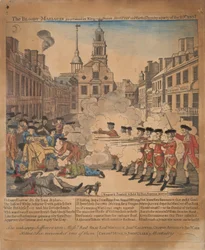 Het Bloedbad in King-Street Boston op 5 maart 1770 door een Partij van het 29e Regiment