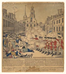 Het bloedbad gepleegd in King Street Boston op 5 maart 1770
