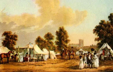 Een militair kamp in St. James