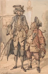 Karikatuur van George Bubb Dodington en Sir Thomas Robinson