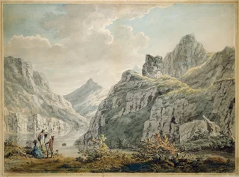 Dolbardarn Kasteel en Llanberris Meer, 1764