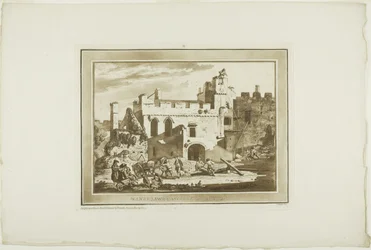 Manerbawr Castle, uit Twaalf Zichten in Aquatinta van Tekeningen ter Plaatse Gemaakt in Zuid-Wales