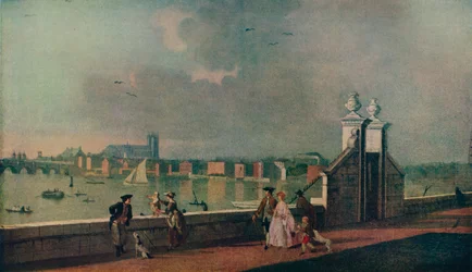 Uitzicht vanaf het terras van Old Somerset House, c1770
