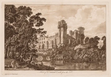 Uitzichten van Warwick Castle: Deel van Warwick Castle vanaf het Zuidoosten