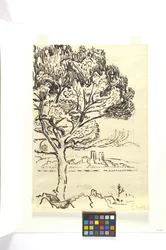 Antibes, parasolden op de voorgrond