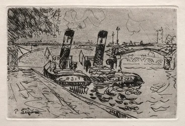Parijs, De Pont des Arts met Remorqeurs