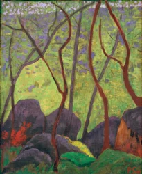 Rotsen in het bos van Huelgoat
