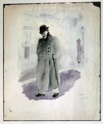 Paul VALERY: Zelfportret. 1894 (aquarel)