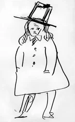 Portret van de Franse dichter Charles Baudelaire (tekening)