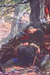 Terwijl je hier snurkend ligt, illustratie uit De Storm, 1908