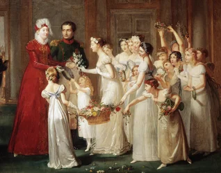 De aankomst van Marie-Louise en Napoleon I Bonaparte in Compiegne op 28/03/1810