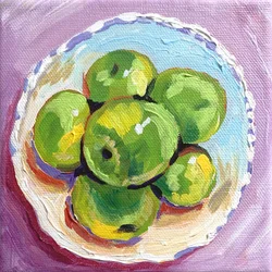 Stilleven met groene appels