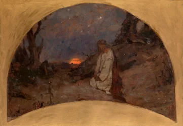 Agonie in de tuin van olijven (schets voor de decoratie van de Sint-Vladimirkathedraal in Kiev, Oekraïne)