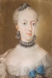Portret van Juliane Marie 1729-1796, koningin van Denemarken en Noorwegen, midden 18e eeuw