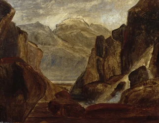 Fjordlandschap met waterval
