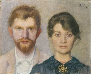Dubbelportret van Marie en P.S. Krøyer. Het paar heeft elkaar geportretteerd