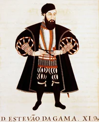Estevao Da Gama (ca. 1505-1576), miniatuur uit Brieve Tratado of Epilogo dos Vizos-Reys de India