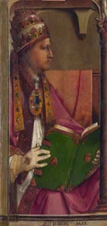 PIUS II - Paus Pius II door Berruguete, Pedro (1450-1503). Olie op hout, afmeting: 116x52, ca. 1473-1475, Galleria nazionale delle Marche, Urbino
