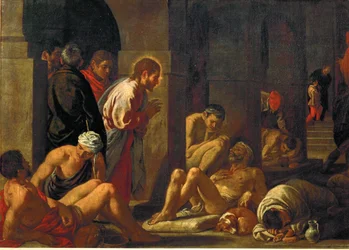 Jezus geneest de verlamde (schilderij op doek)