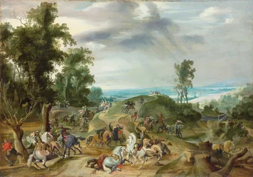 Een cavaleriegevecht