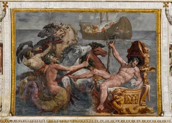 Neptunus en het schip van Odysseus (detail)