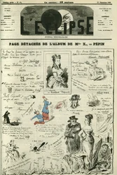 Losse pagina van Mademoiselle X. Omslag in 