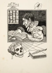 Sonnini en zijn kat, uit Honderd anekdotes van dieren, pub. 1924