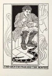De boer en de slang, uit Fontaine Fabels, uitgegeven 1905