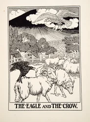 De adelaar en de kraai, uit Honderd fabels van Aesopus, gepubliceerd in 1903