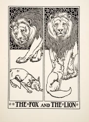 De vos en de leeuw, uit Honderd fabels van Aesopus, pub. 1903