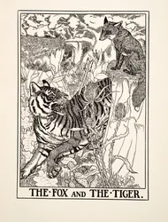 De vos en de tijger, uit Honderd fabels van Aesopus, pub. 1903