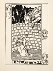 De vos in de put, uit Honderd fabels van Aesopus, gepubliceerd in 1903