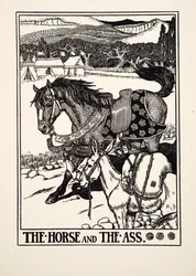 Het paard en de ezel, uit Honderd fabels van Aesopus, gepubliceerd in 1903