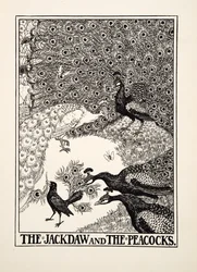 De kauw en de pauwen, uit Honderd fabels van Aesopus