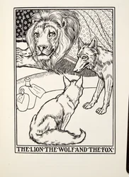 De Leeuw, de Wolf en de Vos, uit Fontaine Fabels, uitgegeven 1905
