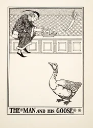 De man en zijn gans, uit Honderd fabels van Aesopus, uitgegeven 1903