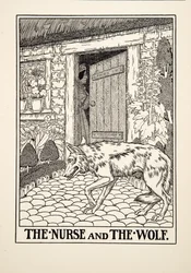 De verpleegster en de wolf, uit Honderd fabels van Aesopus, uitgegeven 1903