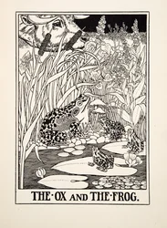 De os en de kikker, uit Honderd fabels van Aesopus, gepubliceerd in 1903