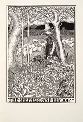 De herder en zijn hond, uit Fontaine Fabels, uitgegeven 1905