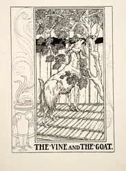 De wijnstok en de geit, uit Honderd fabels van Aesopus, uitgegeven 1903