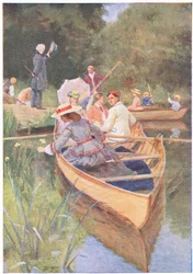 Laurie en Jo roeiden één boot, uit Little Women gepubliceerd door Associated Newspapers Limited, ca. 1940